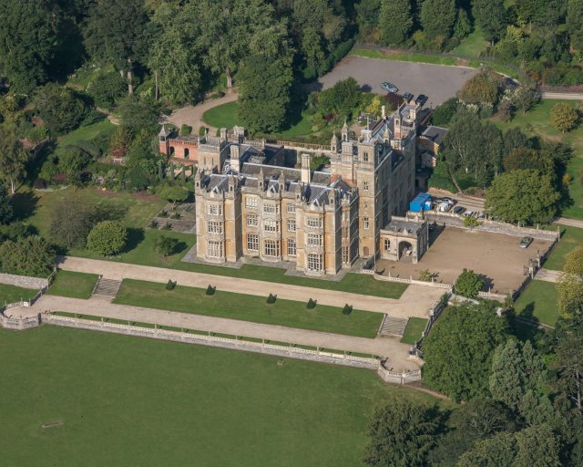 BERKSHIRE, UNITED KINGDOM. SEPTEMBER 26. Aerial photograph of the Elizabethan mansion, Englefield House on September 26, 2010. This grade one listed building is located 5 miles west of Reading in Berkshire. (Photograph by David Goddard/Getty Images)