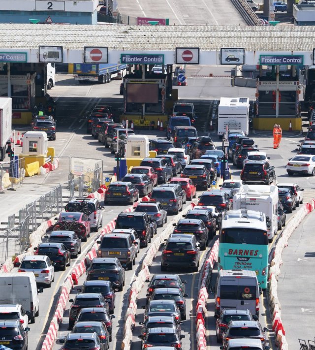 Traffic at the Port of Dover in Kent as the busy summer travel period gets underway. Drivers are being warned to expect a 