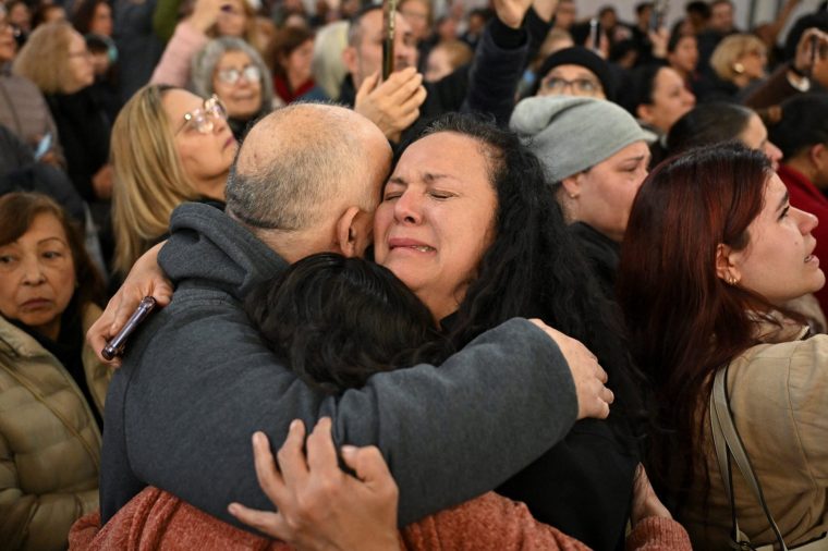 Mourners at a mass for Venezuela after two earthquakes struck the country. (Picture: Pedro Lazaro Fernandez/Reuters)