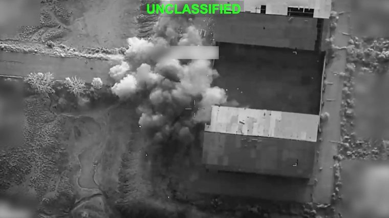 This screen grab from a video released by US Central Command shows what the US military says is a strike in Iran. (Picture: US Central Command Public Affairs/AFP via Getty Images)