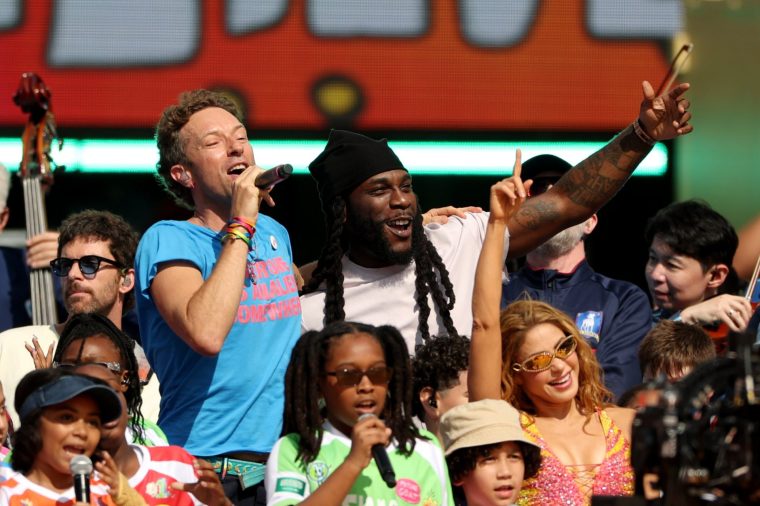 EAST RUTHERFORD, NEW JERSEY - JULY 19: Singer-songwriter, music producer and member of Coldplay Chris Martin performs in the FIFA World Cup 2026 Final Halftime Show during the FIFA World Cup 2026 Final match between Spain and Argentina at New York New Jersey Stadium on July 19, 2026 in East Rutherford, New Jersey. (Photo by Tullio Puglia - FIFA/FIFA via Getty Images)