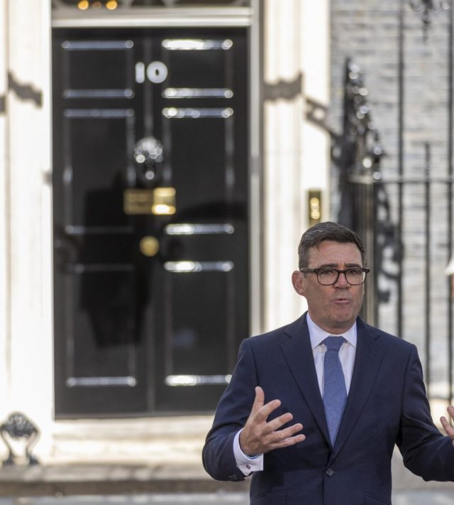 LONDON, UK - JULY 20: Britain's new Prime Minister Andy Burnham delivers his first speech outside 10 Downing Street in central London after being invited by King Charles III to form a new government, United Kingdom on July 20, 2026. (Photo by Marcin Nowak/Anadolu via Getty Images)