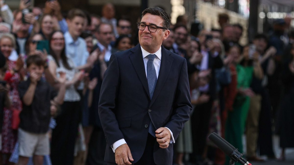 LONDON, UK - JULY 20: Britain's new Prime Minister Andy Burnham delivers his first speech outside 10 Downing Street in central London after being invited by King Charles III to form a new government, United Kingdom on July 20, 2026. (Photo by Zeynep Demir/Anadolu via Getty Images)