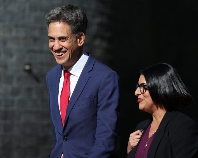 LONDON, ENGLAND - JULY 20: Edward Miliband and Shabana Mahmood arrive in Downing Street on July 20, 2026 in London, England. New Labour leader Andy Burnham has assumed the office of Prime Minister of Great Britain and Northern Ireland today, pledging to reduce the cost of living with a new economic model. (Photo by Ryan Jenkinson/Getty Images)