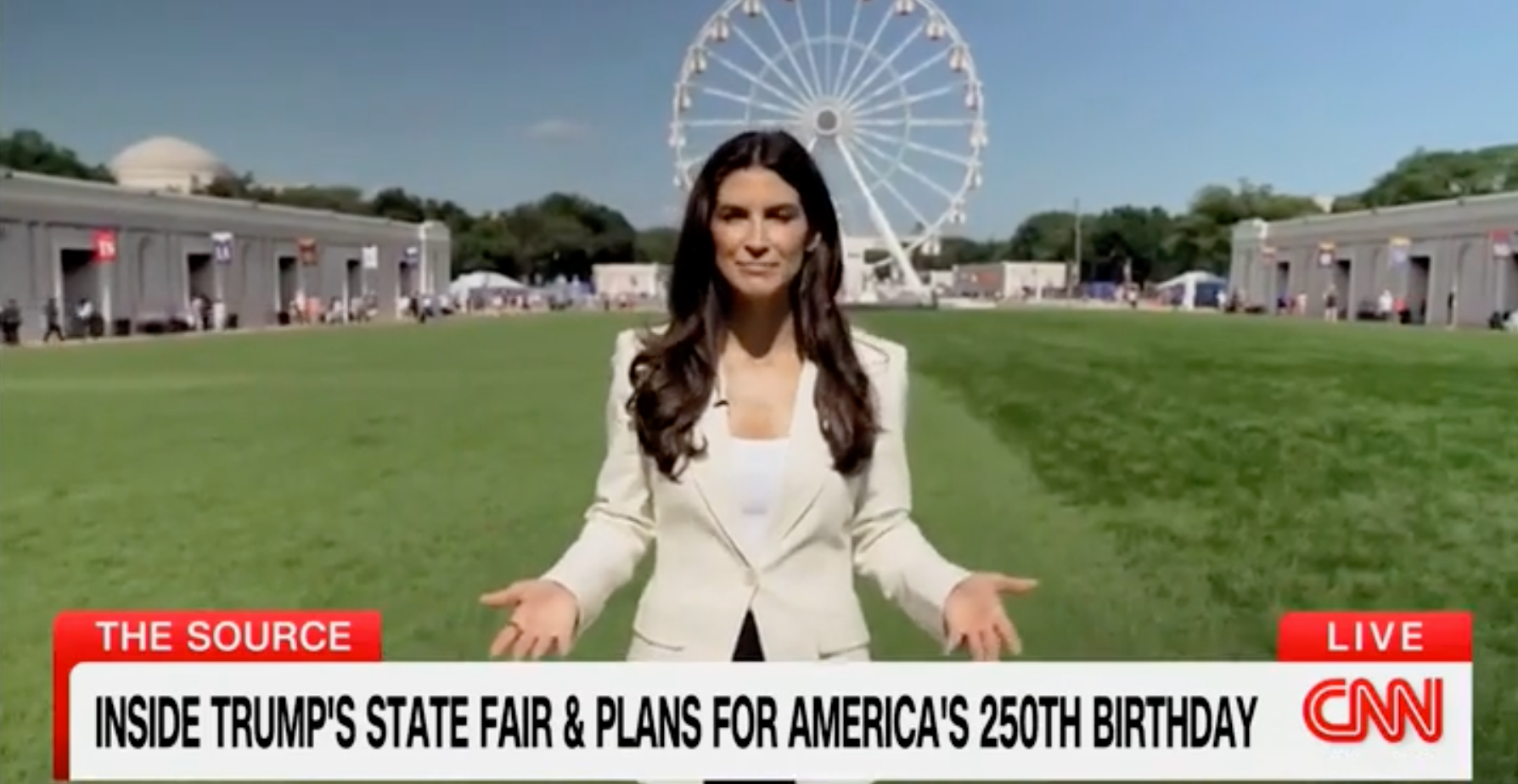 CNN's Kaitlan Collins reported from a near-empty National Mall as Donald Trump’s state fair continues to struggle with attendance