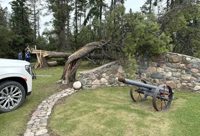 CBC: Officials say crews are working to clear debris and address immediate safety concerns after a tornado passed through parts of Clearwater County on July 18. (Kevin Sabiston/CBC)