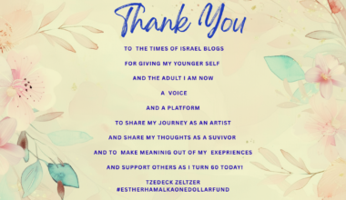 The Blogs: Thank you to the Times of Israel Blog Posts! For giving me a voice! Tzedeck Z. | Hadassah Chavivah Zeltzer