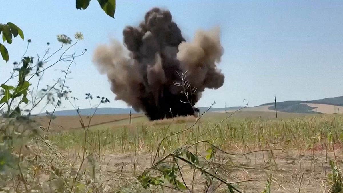 Explosion in Romania following a detonation of Russian drone fragments