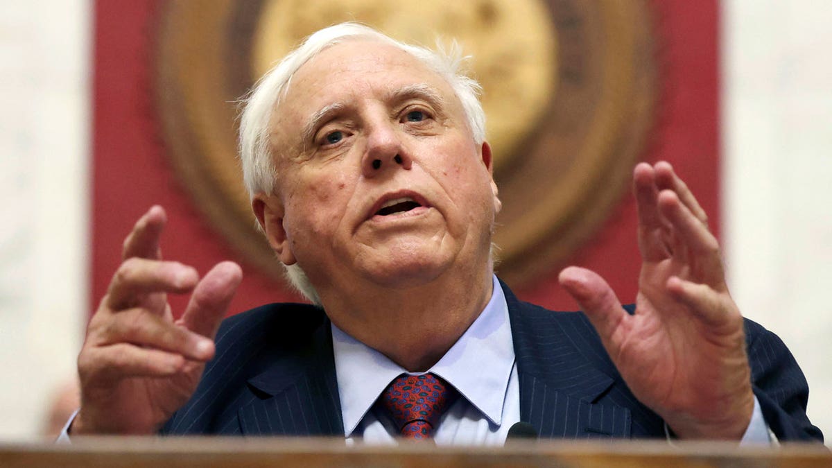 West Virginia Gov. Jim Justice is pictured here giving the State of the State address in Charleston, W.Va., on Jan. 10, 2024.