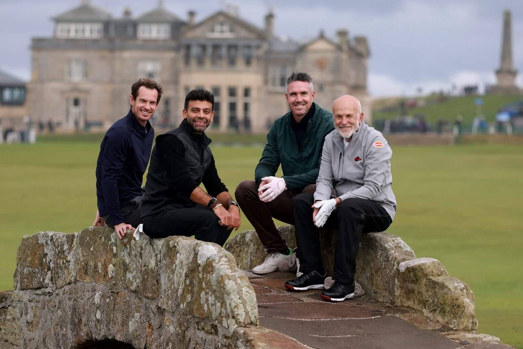 Bhatia (centre left) with ex-tennis player Andy Murray (left), ex-cricketer Kevin Pietersen (centre right) and businessman John Tyson (right)