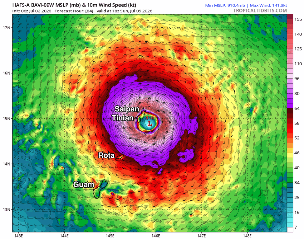 HAFS-A model forecast for Bavi.
