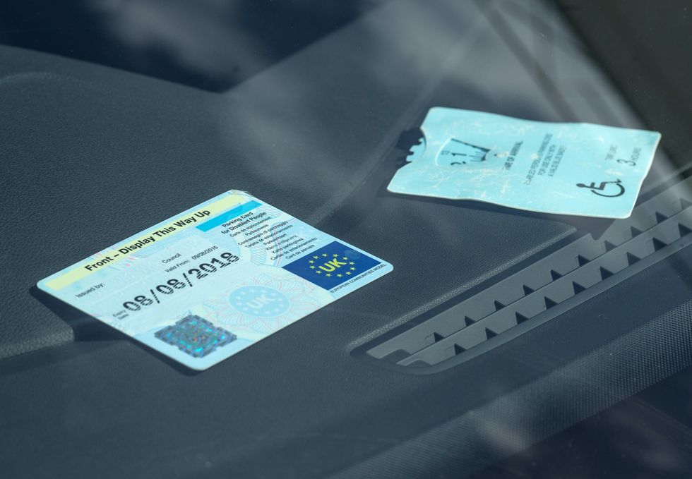 Blue Badge on display