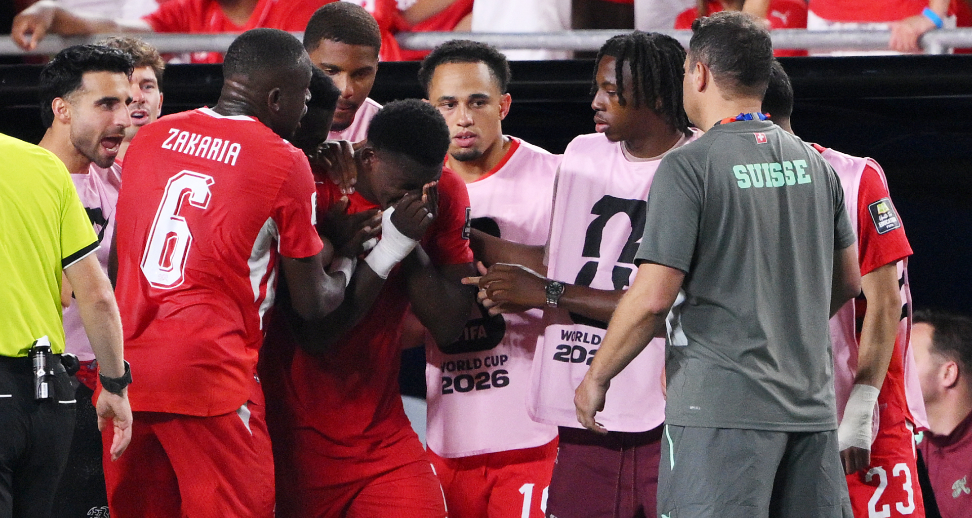 Breel Embolo in floods of tears as new World Cup rule sees Switzerland star sent off