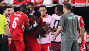Breel Embolo in floods of tears as new World Cup rule sees Switzerland star sent off