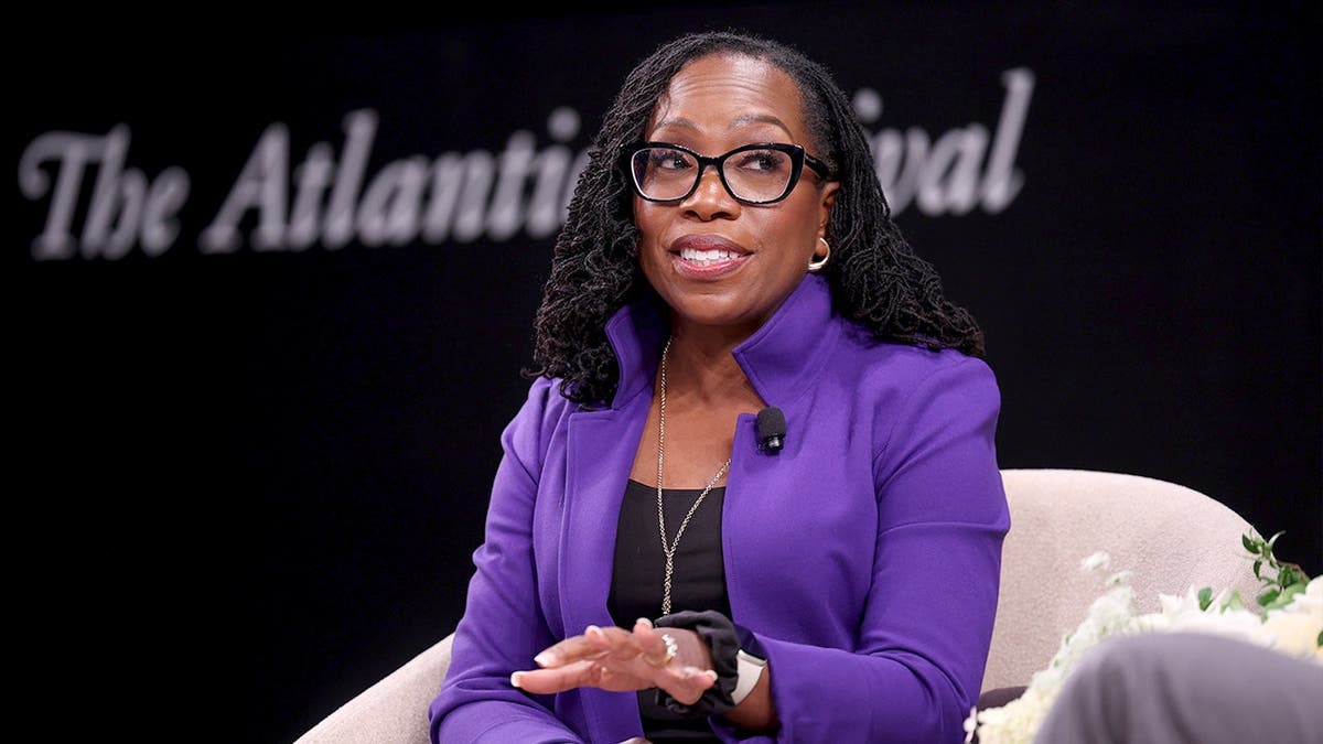 Ketanji Brown Jackson speaks on stage
