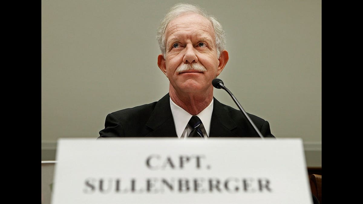 Chesley Sullenberger testifies before a House Judiciary Committee subcommittee on Capitol Hill.