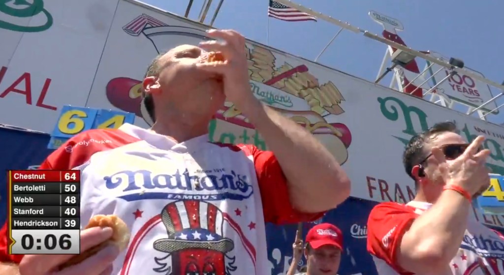 Joey Chestnut Stuffs Face For 18th Hot Dog Contest Victory