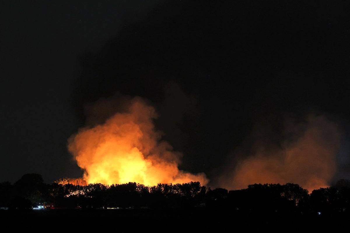 Essex fire: Twenty firefighters taken to hospital and three fire engines destroyed after fertiliser explosion causes huge blaze