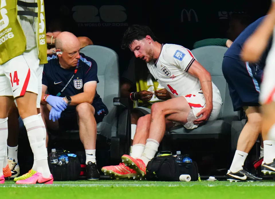 Declan Rice after being substituted against DR Congo
