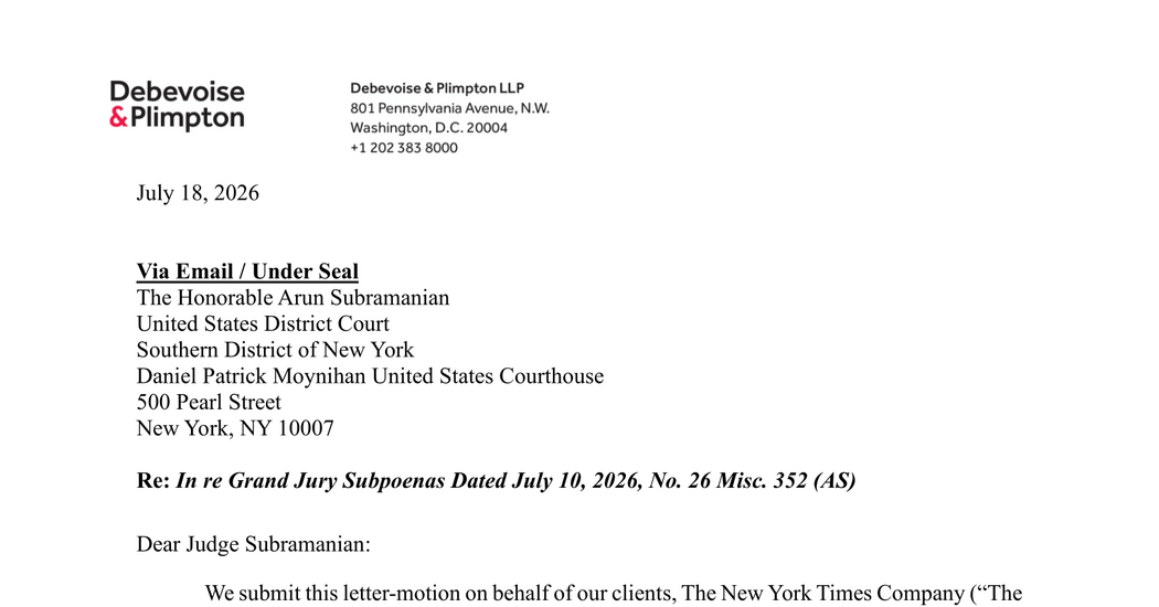 Read The Times’s Motion in Response to the Trump Administration Subpoenas