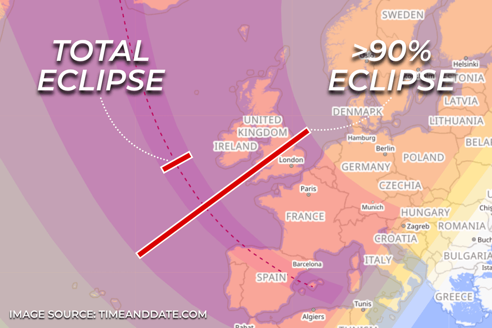 Eclipse 2026 map