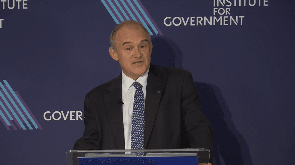 Ed Davey speaking at Institue for Government event in London