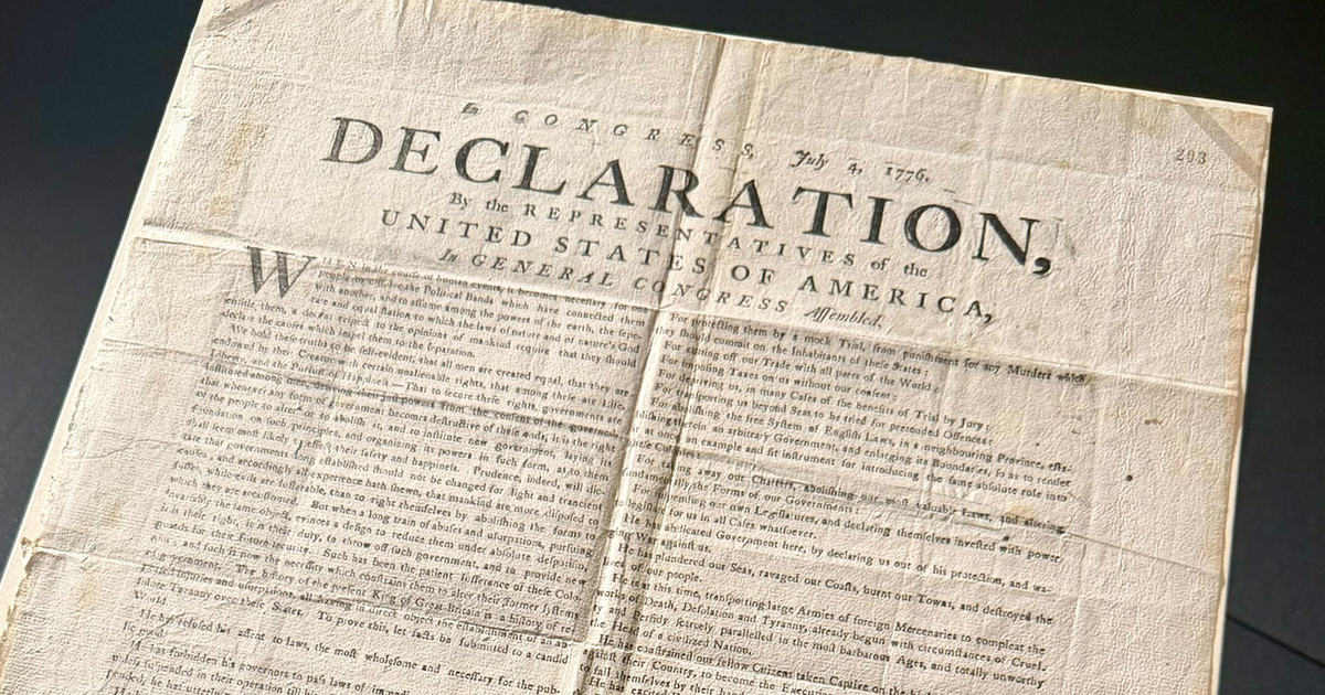"Vanishingly rare" copy of Declaration of Independence found in U.K. by volunteer