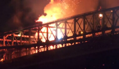 The Brooklyn Bridge Briefly Catches Fire During a Fireworks Display