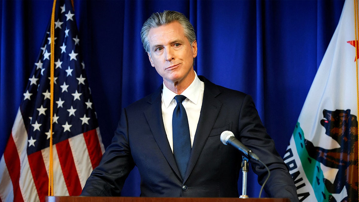 Gov. Newsom at podium