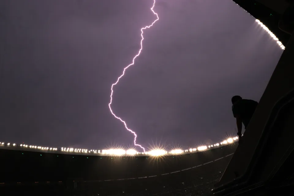 Lightning strike near the Estadio Azteca at the World Cup.