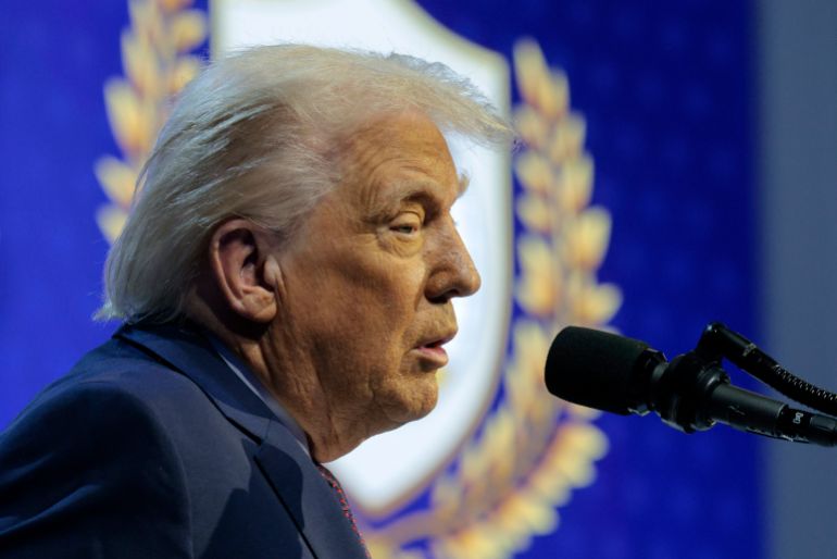 DAVOS, SWITZERLAND - JANUARY 22: U.S. President Donald Trump speaks after presenting the “Board of Peace” at the World Economic Forum (WEF) on January 22, 2026 in Davos, Switzerland. The annual meeting of political and business leaders comes amid rising tensions between the United States and Europe over a range of issues, including Trump's vow to acquire Greenland, a semi-autonomous Danish territory. (Photo by Chip Somodevilla/Getty Images)