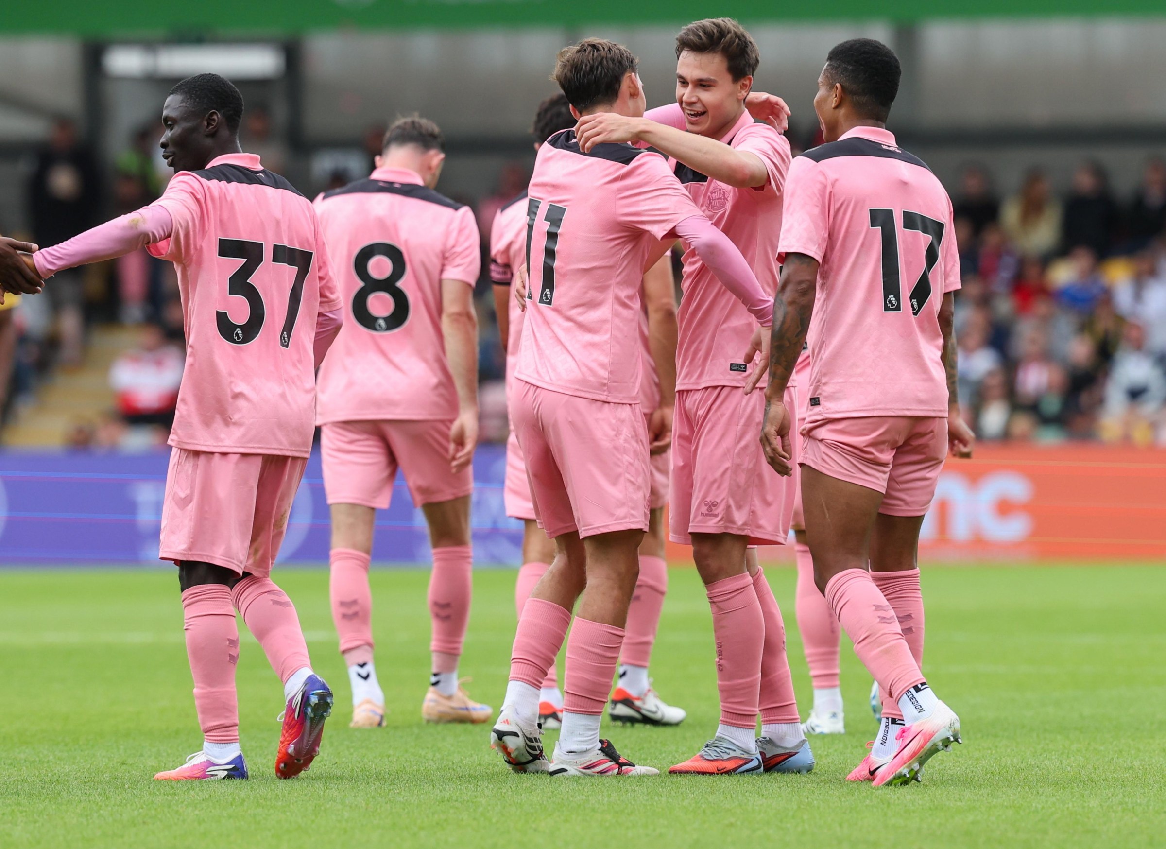 YORK, ENGLAND - JULY 18: Timor Tutierov of Sunderland celebrates after he scores the third goal during the Pre-season friendly match between York City and Sunderland at LNER Community Stadium on July 18, 2026 in York, England. (Photo by Ian Horrocks/Sunderland AFC via Getty Images)