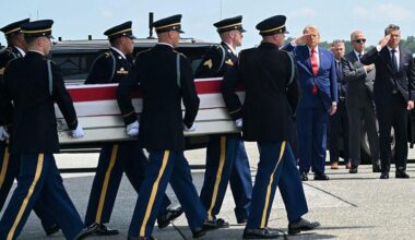 Trump attends dignified transfer of service members killed in Iranian attacks