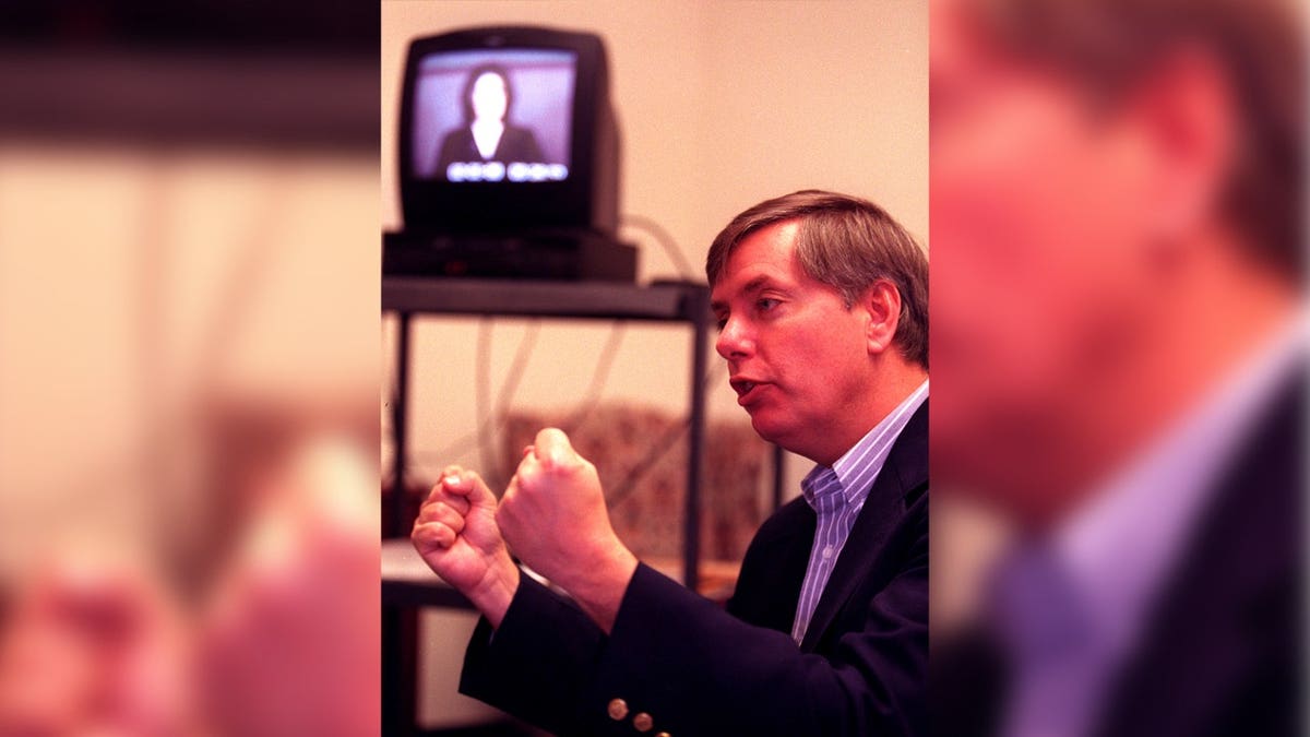 Lindsey Graham watches Monica Lewinsky testimony