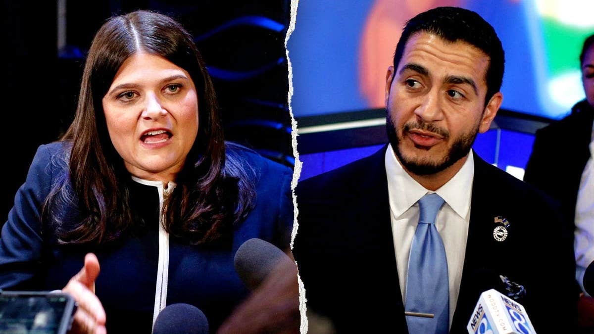 A composite image of Michigan U.S. Sen. candidate, Rep. Haley Stevens, D-Mich., and Michigan U.S. Sen candidate, Abdul El-Sayed