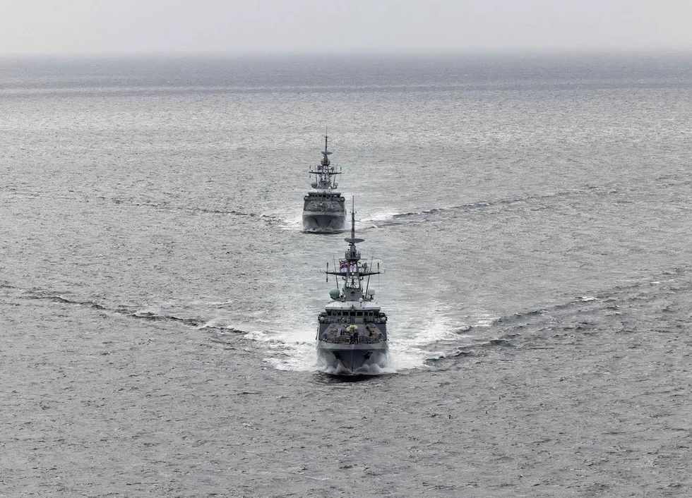 HMS Forth and HMS Medway in the South Atlantic