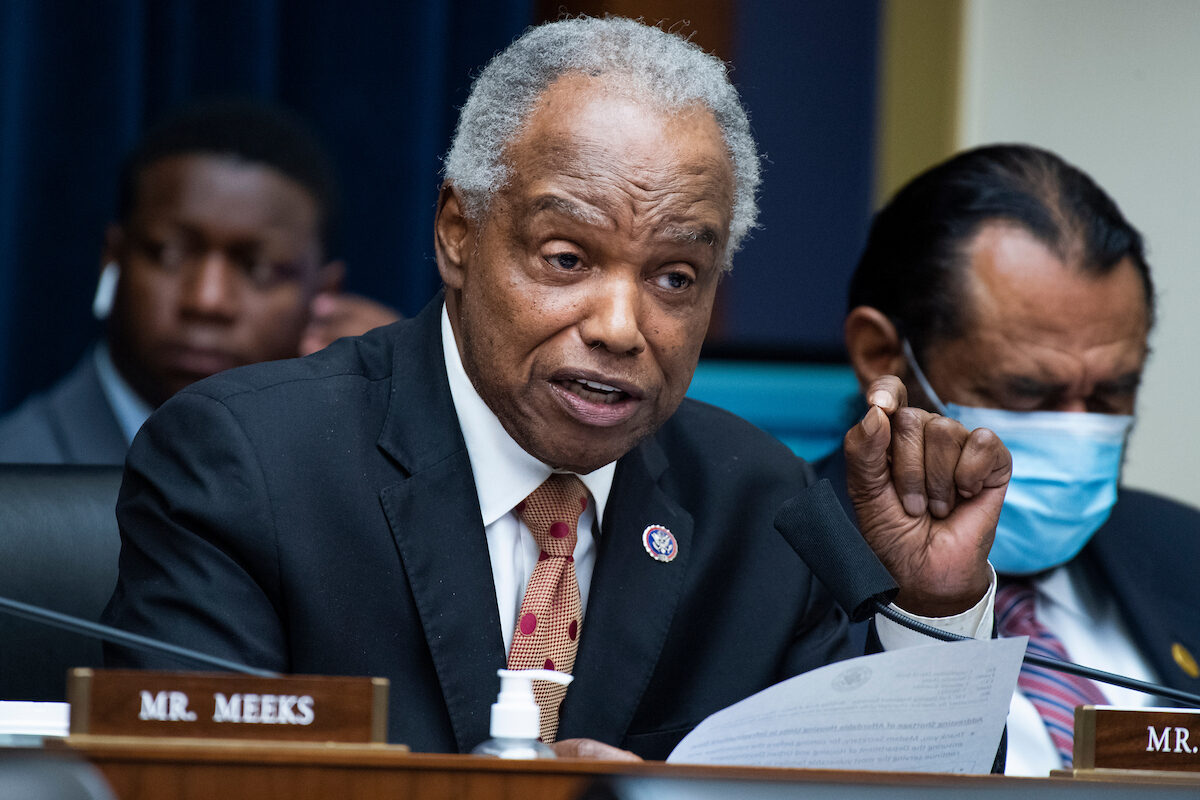 Georgia Rep. David Scott is seen during a House Financial Services Committee hearing. (Tom Williams/CQ Roll Call)