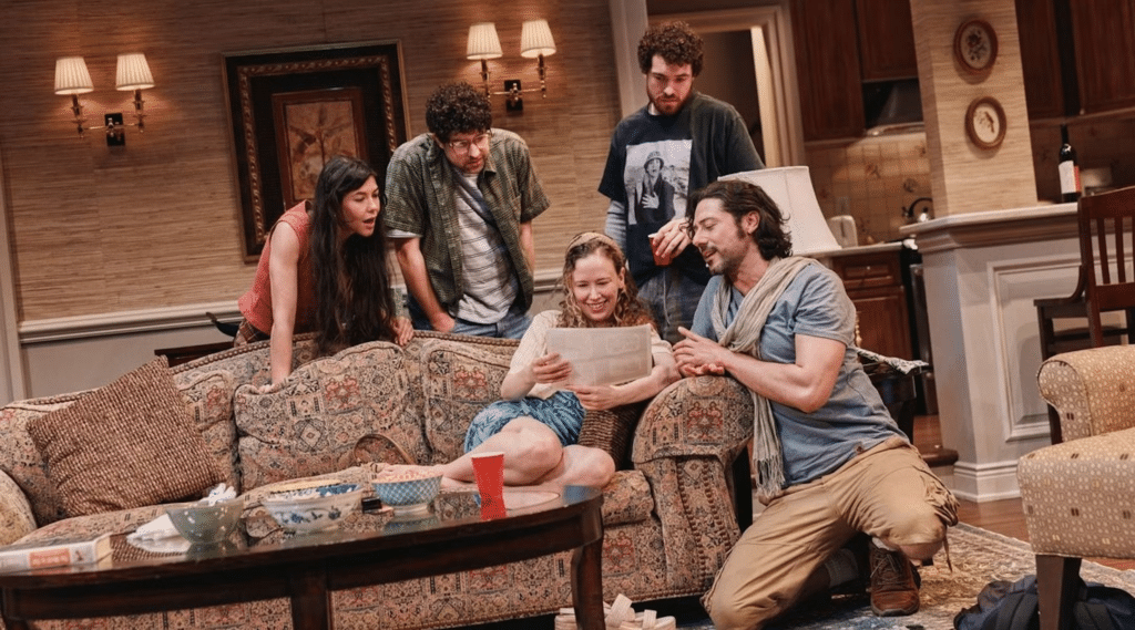 1. Jewish friends reminisce in "Birthright" a new play at the MCC Theater in Manhattan. (Emilio Madrid)