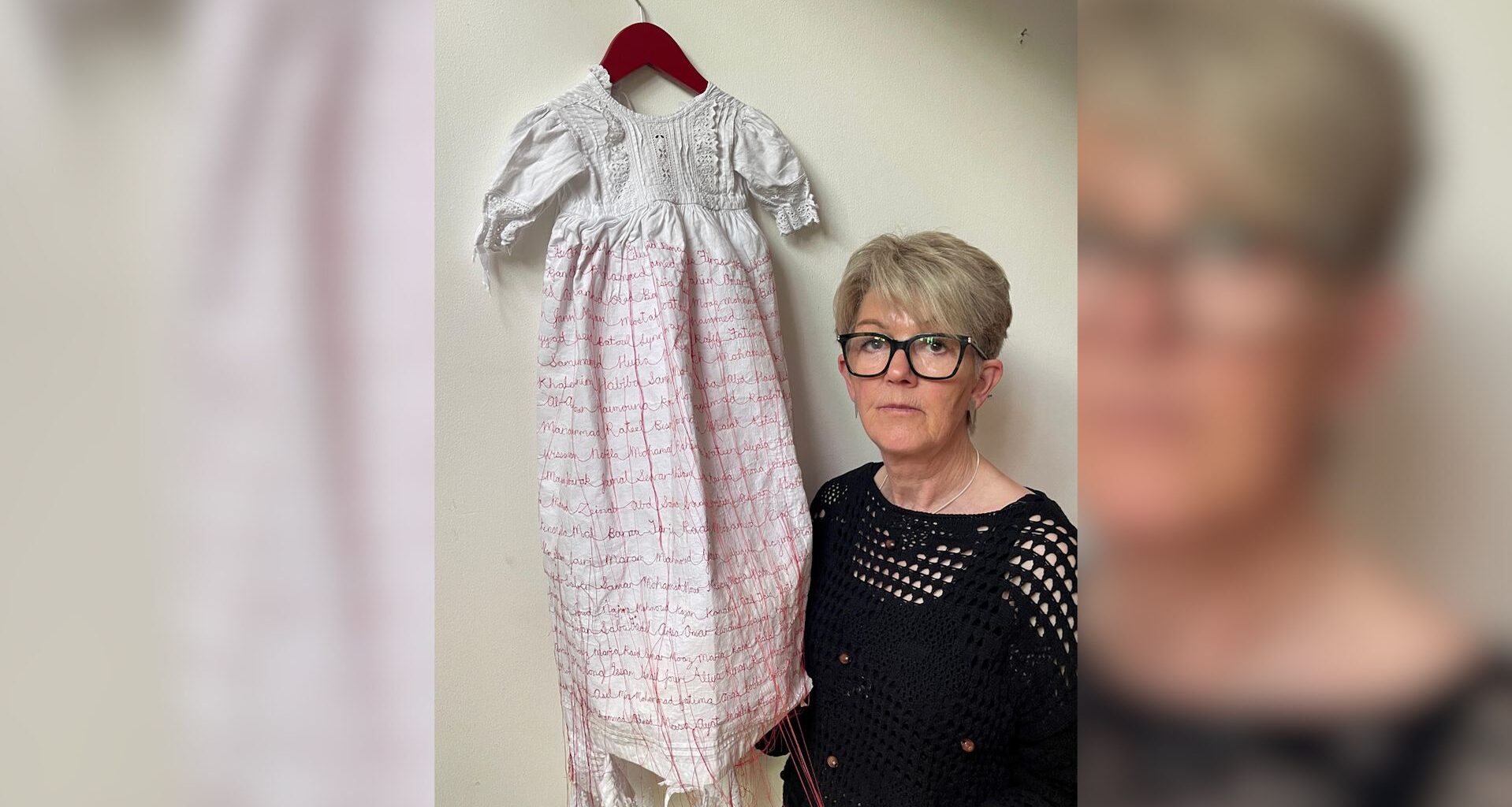 Artist sews names of Gaza children killed by Israel into gown | Arts and Culture