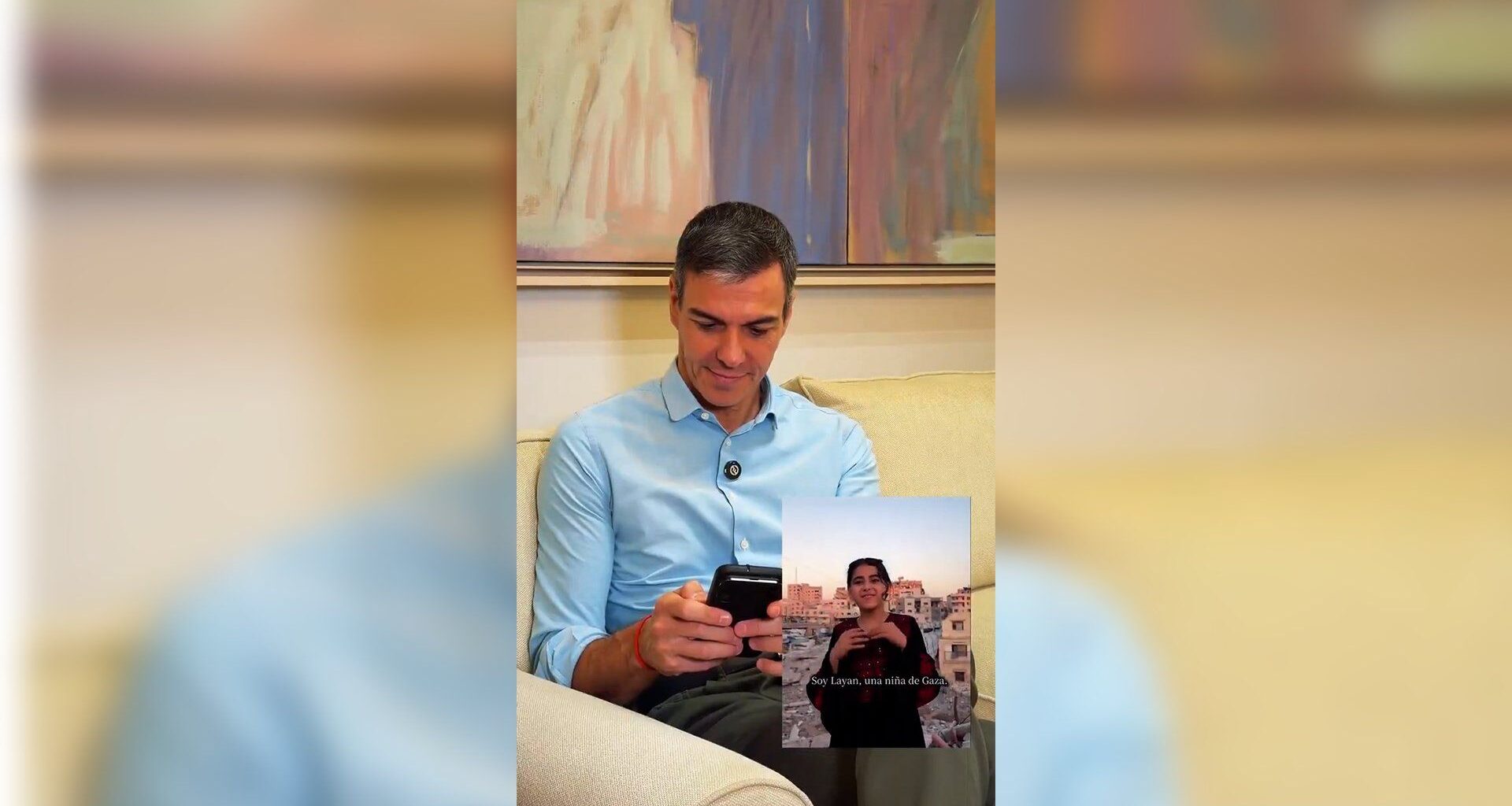 Spanish PM Pedro Sanchez thanks young Gaza artist for painting him | Israel-Palestine conflict