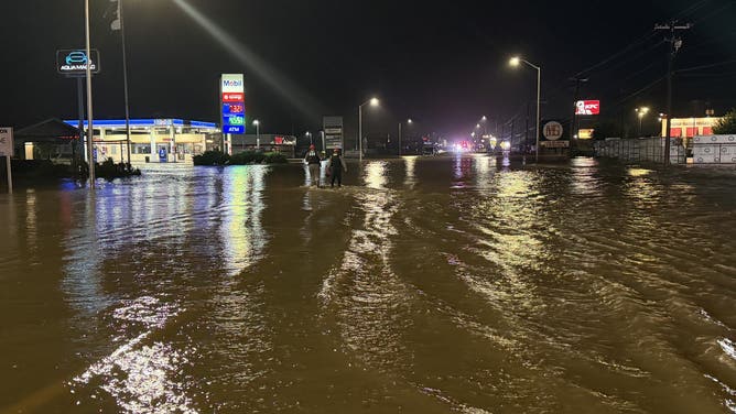 First responders operate in floodwaters during Flash Flood Emergency in Uvalde, Texas, on Thursday morning, July 16, 2026.