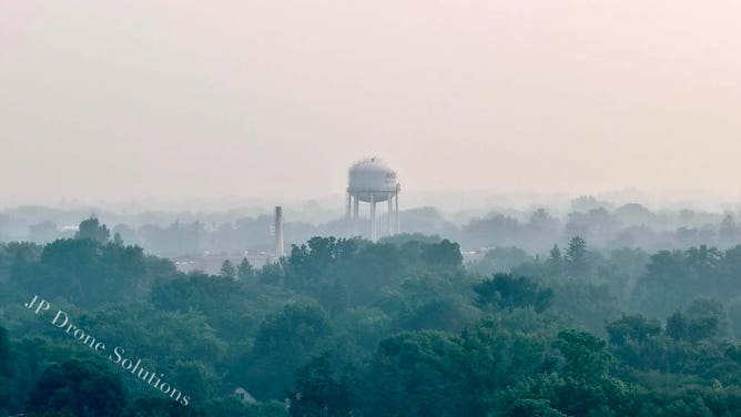 Smoky skies over Champlin, MN on July 16, 2026.