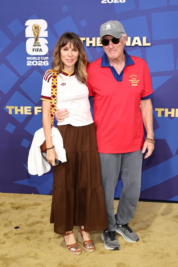 Alejandra Silva and Richarde Gere attends the 2026 World Cup Final