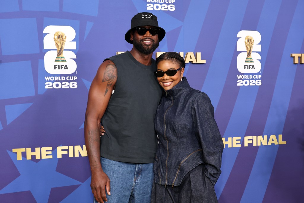 Dwayne Wade and Gabrielle Union attends the 2026 World Cup Final