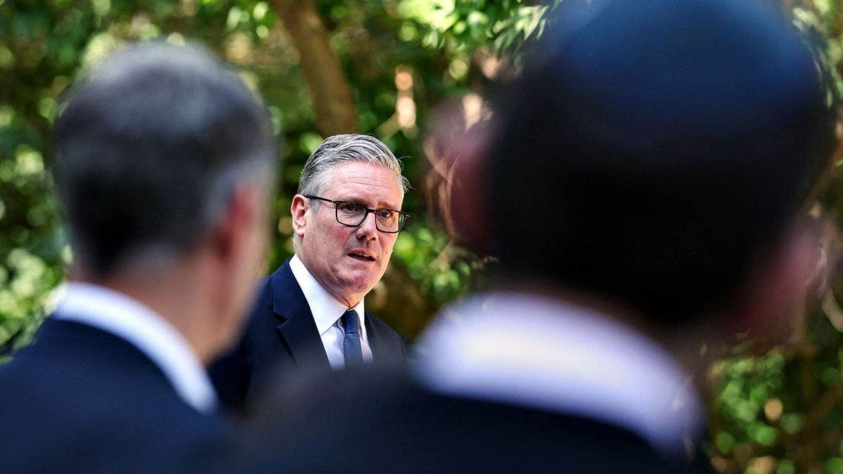 Britain's Prime Minister Keir Starmer speaking