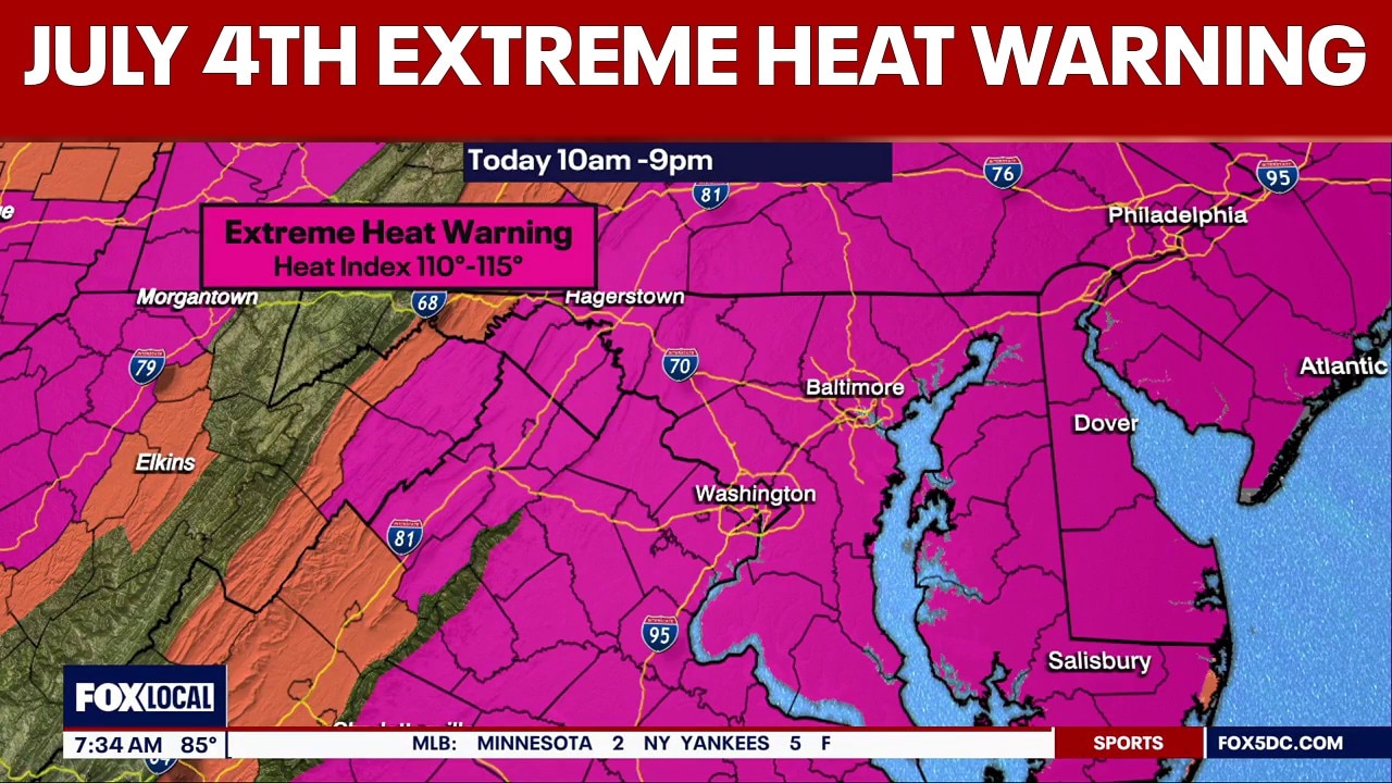 Washington DC extreme heat wave prompts Fourth of July weather warnings