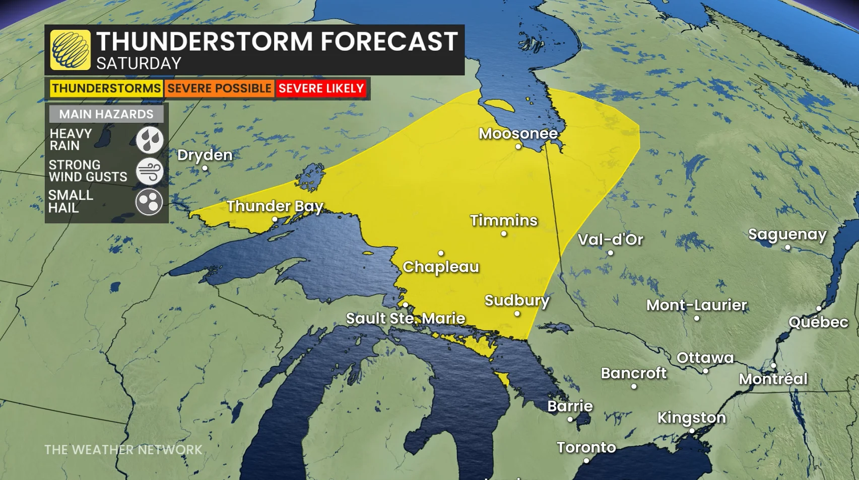Weekend Storm, Thunderstorm, Rain, Northwestern Ontario, July 24, 2026. (The Weather Network)
