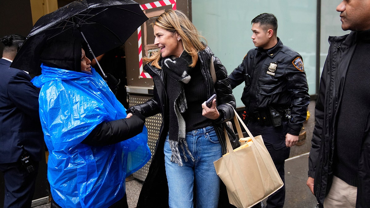 Savannah Guthrie leaving the Today show set at Rockefeller Plaza.