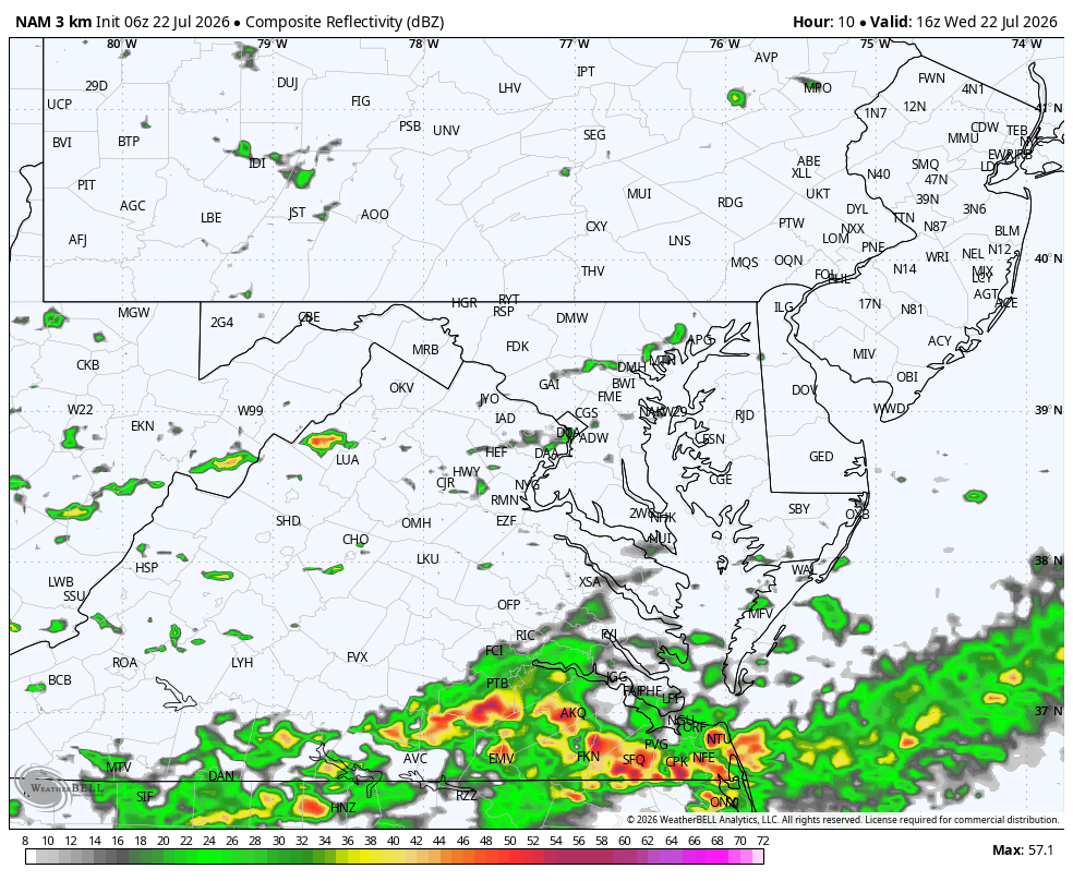 July 22 weather rain forecast radar Wednesday