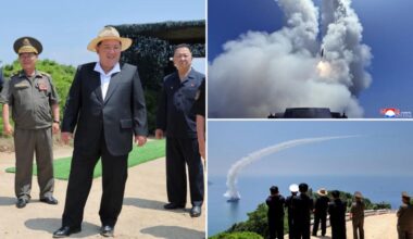 Kim Jong Un seen observing weapons tests from new North Korean naval destroyer